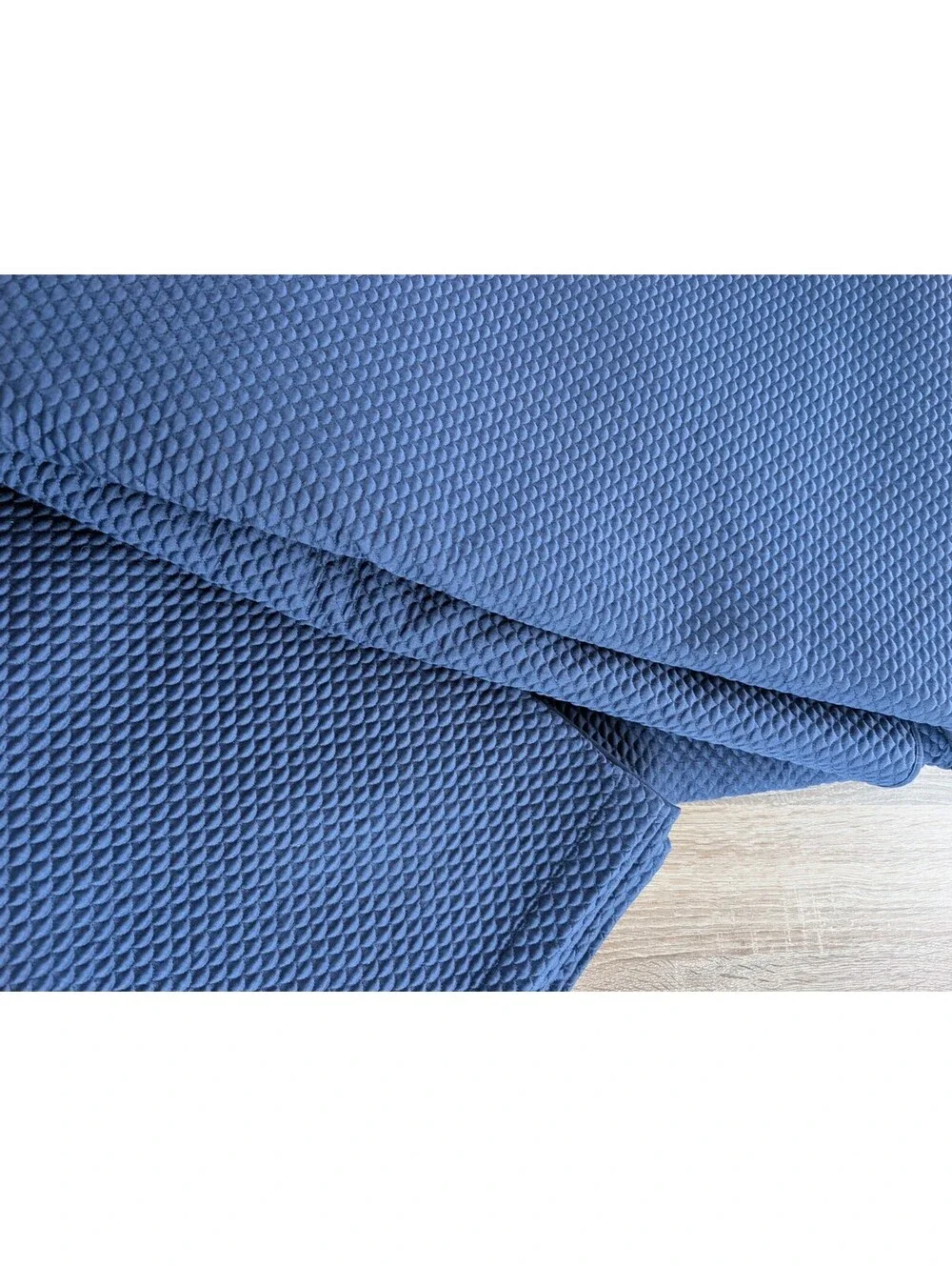 Matouk Matelasse King Coverlet 100% Egyptian Cotton Navy Blue Quiet Luxury